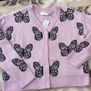 Place Pink and Black Butterfly Sweater